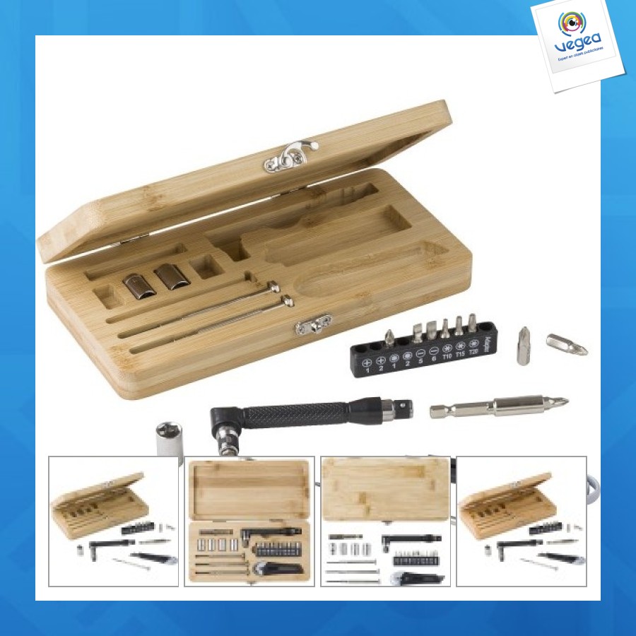 Elmar 27-piece bamboo toolbox