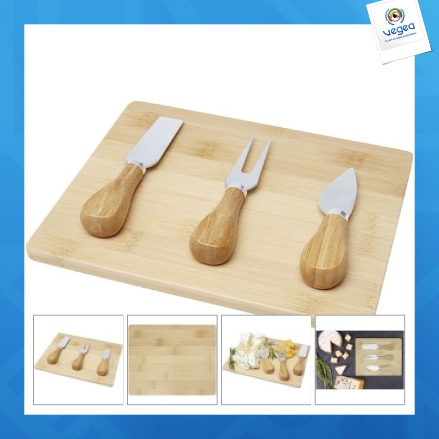 Ement bamboo cheese tray and utensils