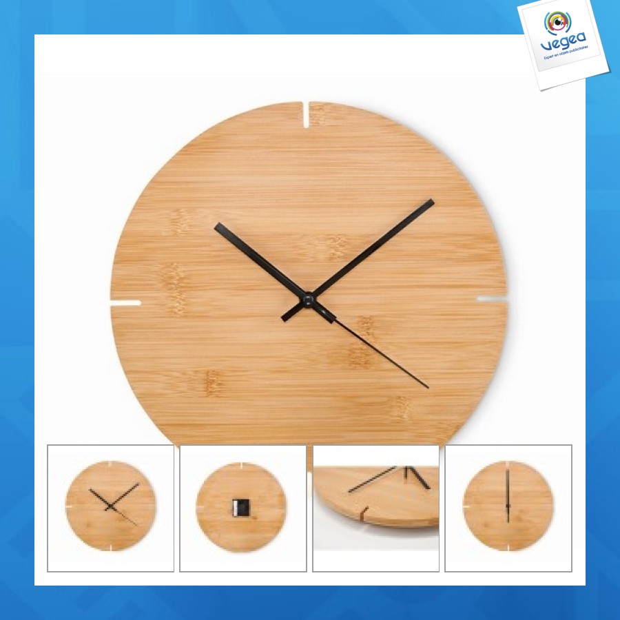 Esfere round shape bamboo wall clock
