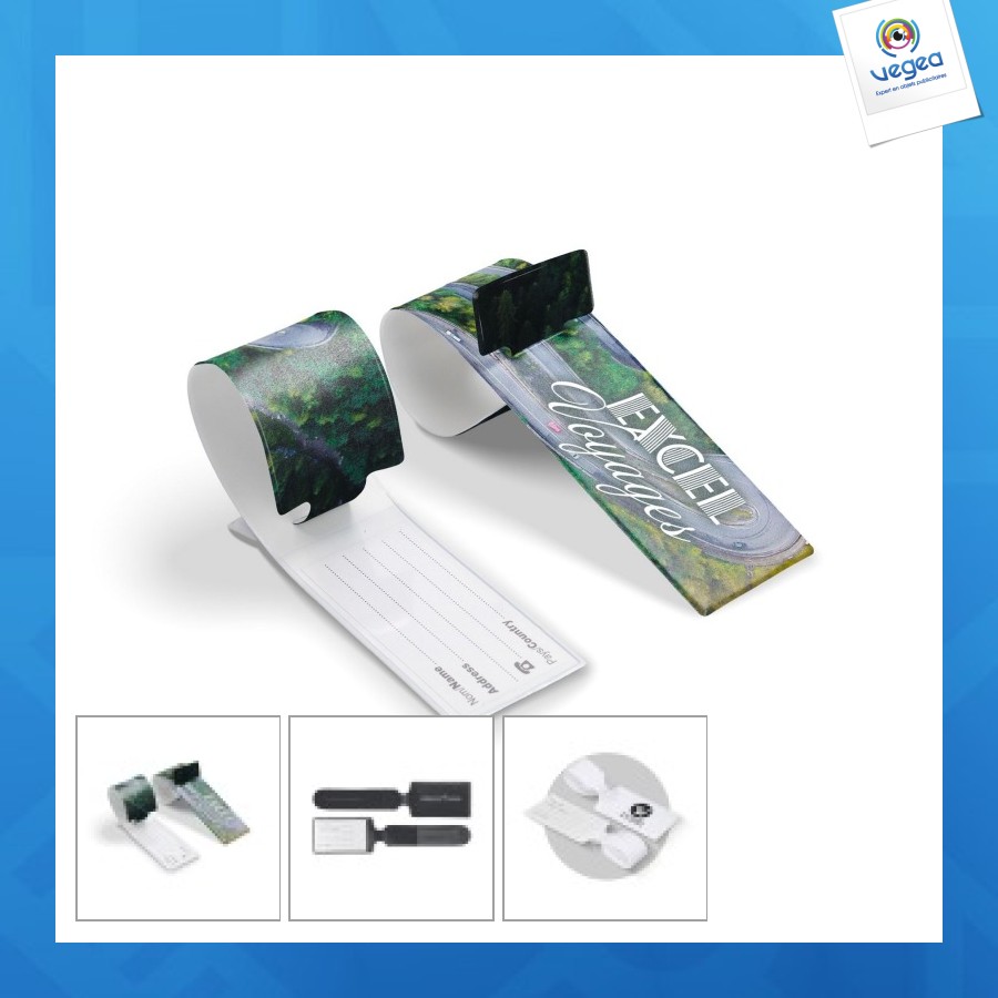 étiquette à bagage e en pvc recyclé - puht marquage quadri 1 face