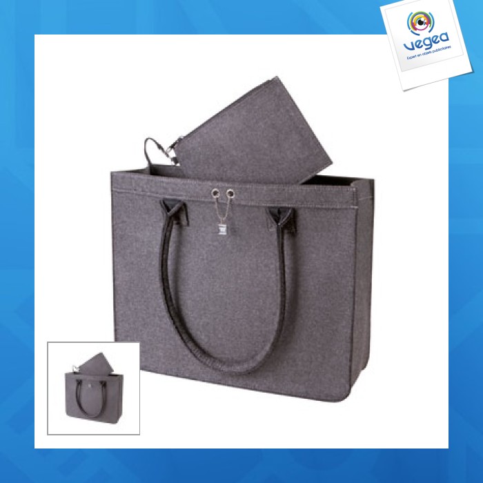 Felt city shopping bag halfar
