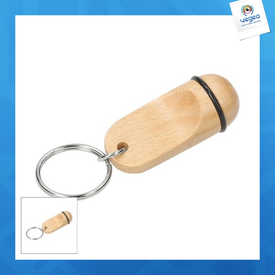 Flat? key ring, beech, small model