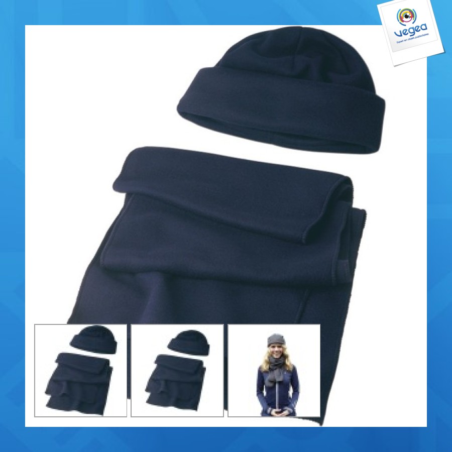 Fleece cap and scarf set