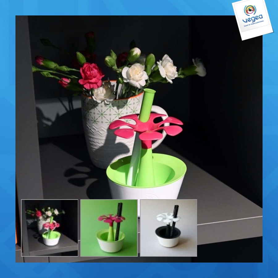 Floral pencil cup made in france