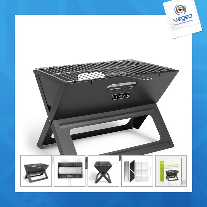 Foldable charcoal barbecue 
