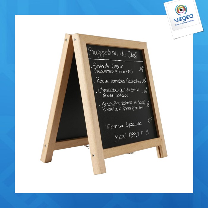 Folding slate table h.35xw.30xd.28 beech c.