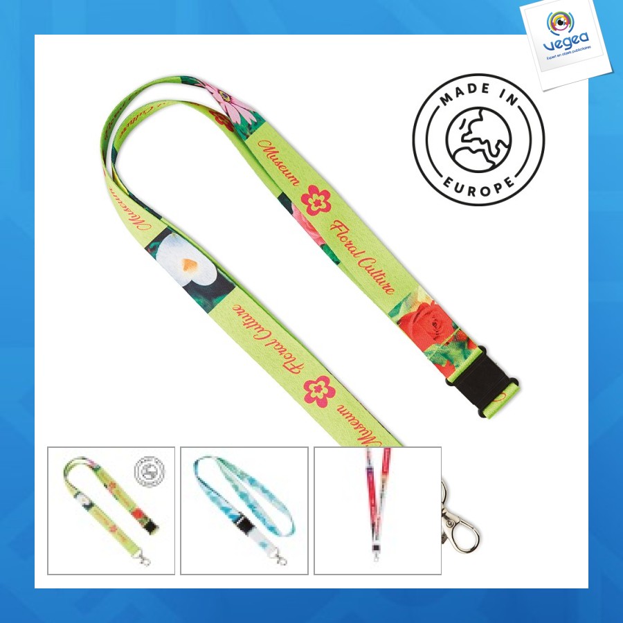 Four-colour lanyard made in europe