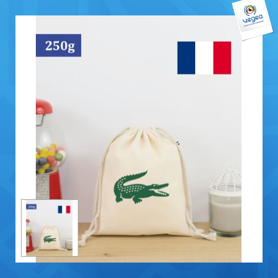 French pouch in ecological cotton 240g