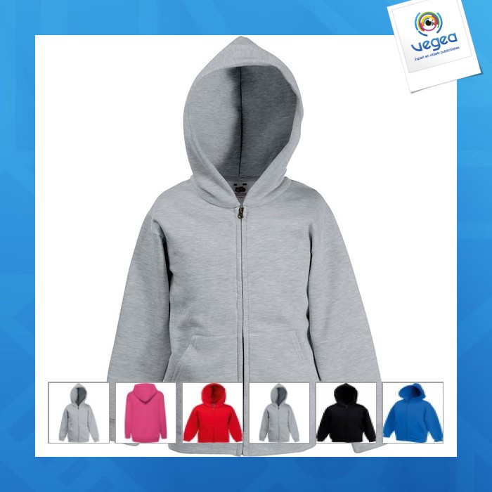 Fruit of the loom children's zip-up hoodie