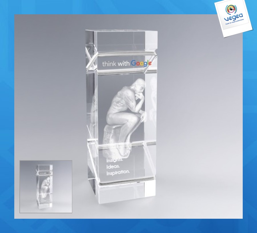 Glass and metal trophy