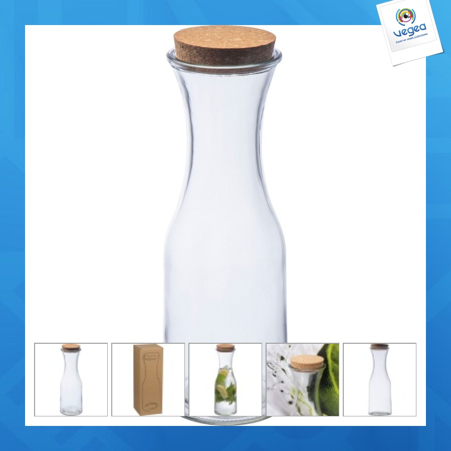 Glass decanter with cork lid 1,000 ml