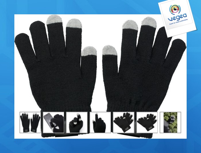 Gloves with 3 touch screen tips