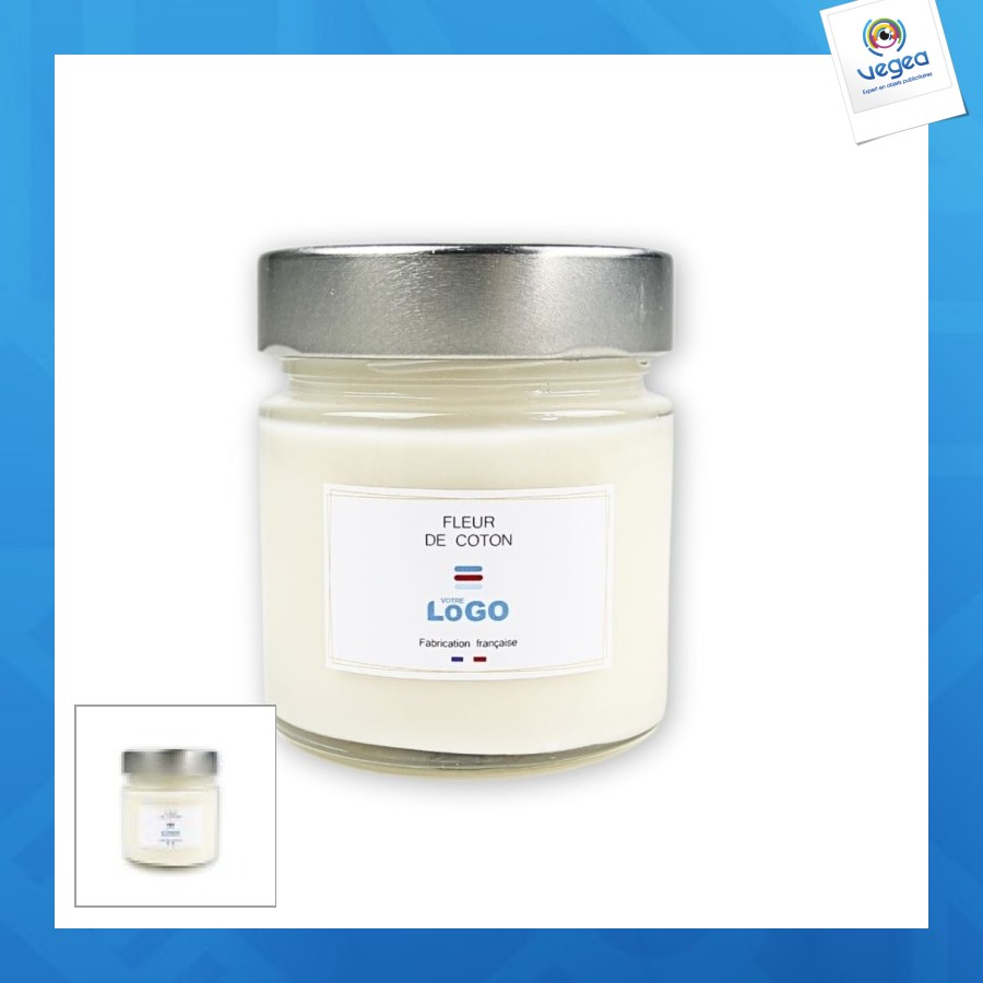 Grasse round 135g plant-based candle - france fleur de coton