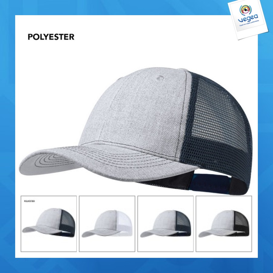 Grey denim mesh cap