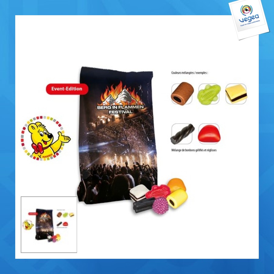 Haribo color-rado flat bottom bag, haribo color rado