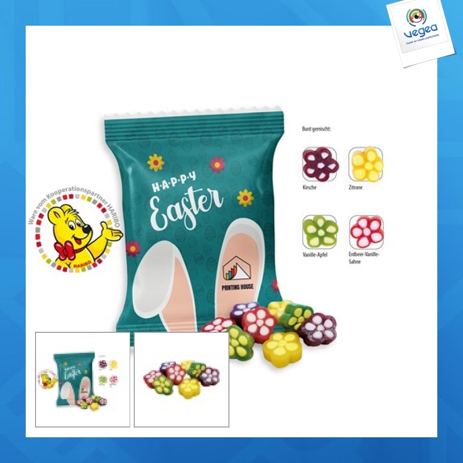 Haribo personnalisable fleurs en sachet promo, flower power