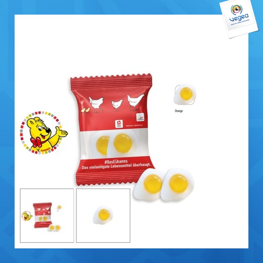 Haribo fried eggs in promotional bag, haribo fried eggs