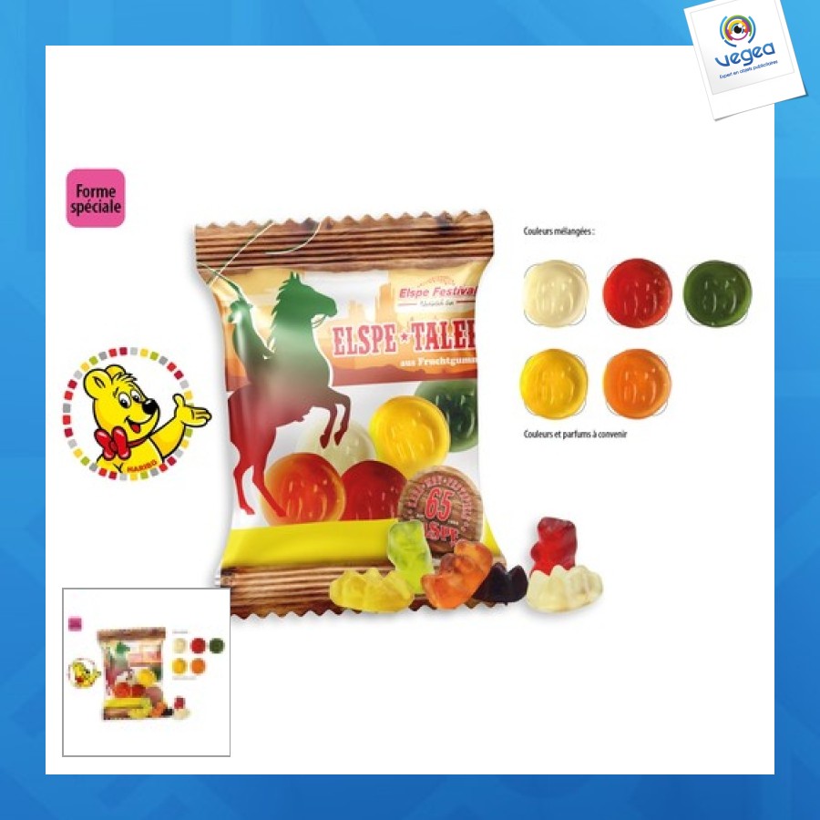 Haribo personalised shape in promotional bag, haribo personalised shape
