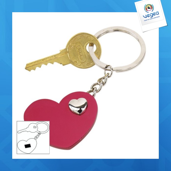 Heart-in-heart keychain original key ring