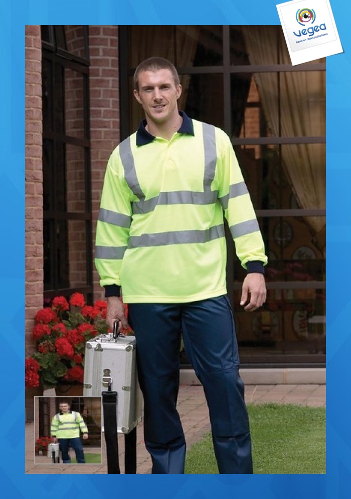 High visibility long sleeve polo shirt