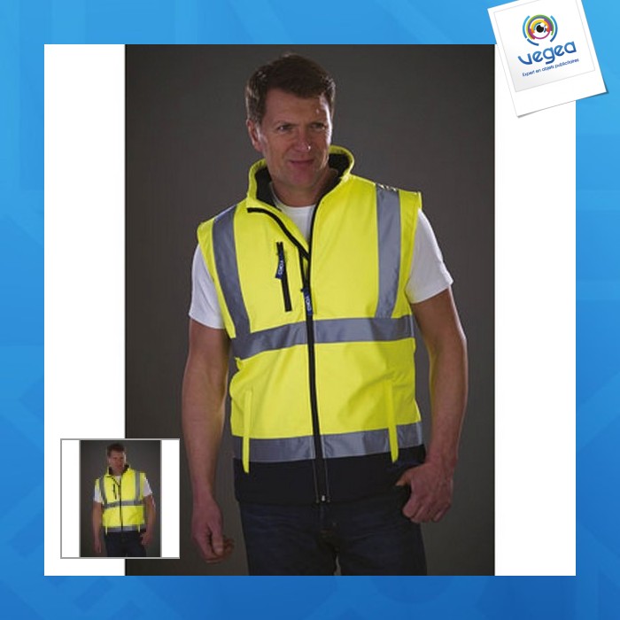 High visibility softshell bodywarmer