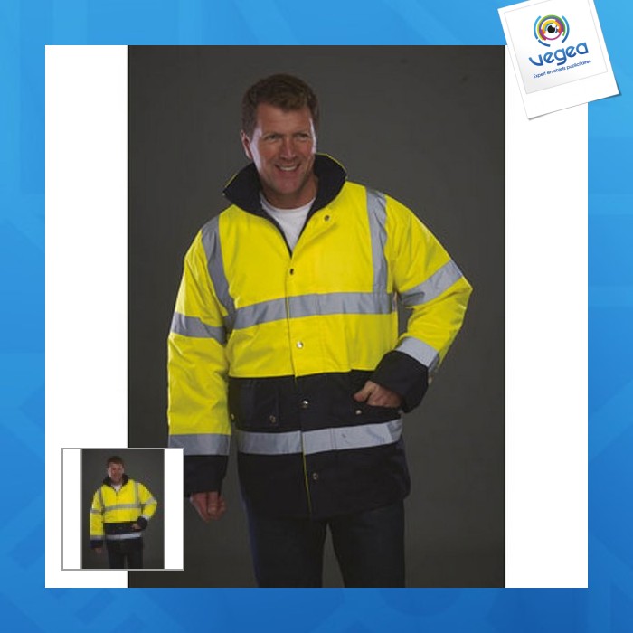 High-visibility two-tone safety jacket 
