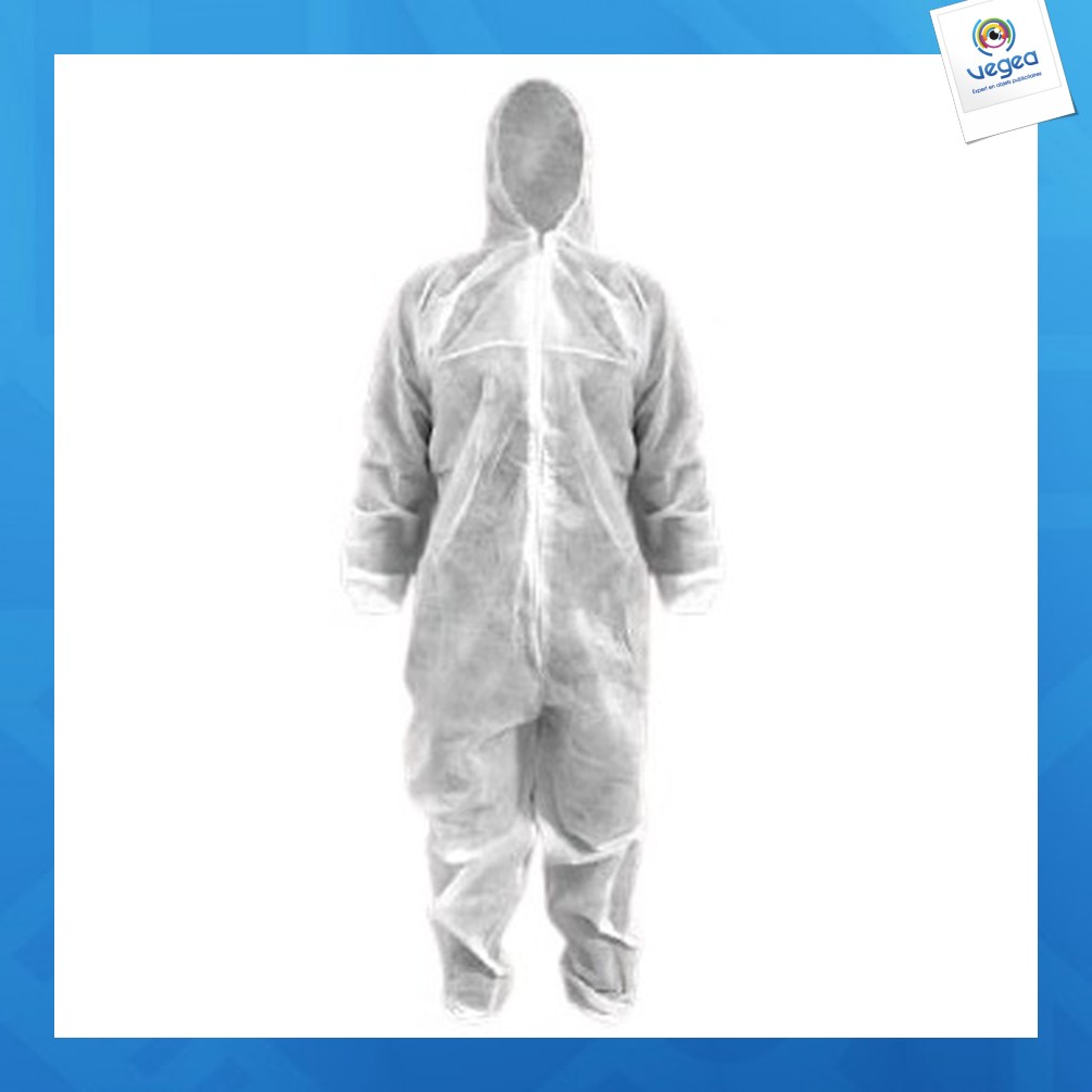 Hooded zipped overshirt disposable gown
