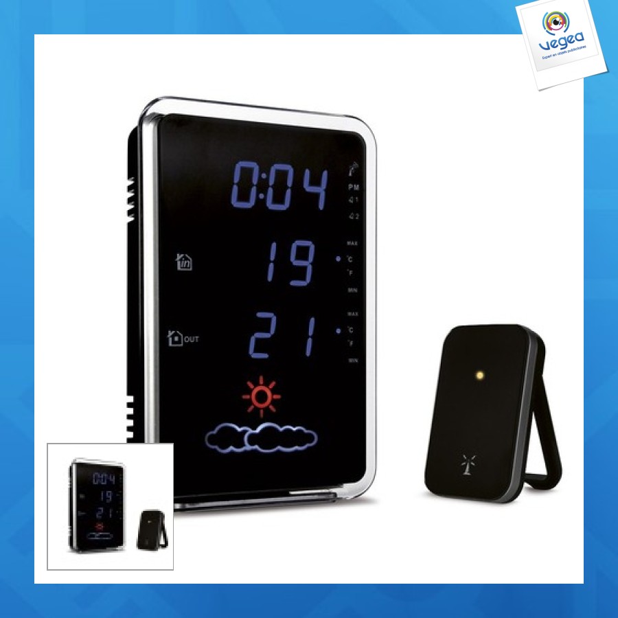 Horloge led radiopilotée en plastique