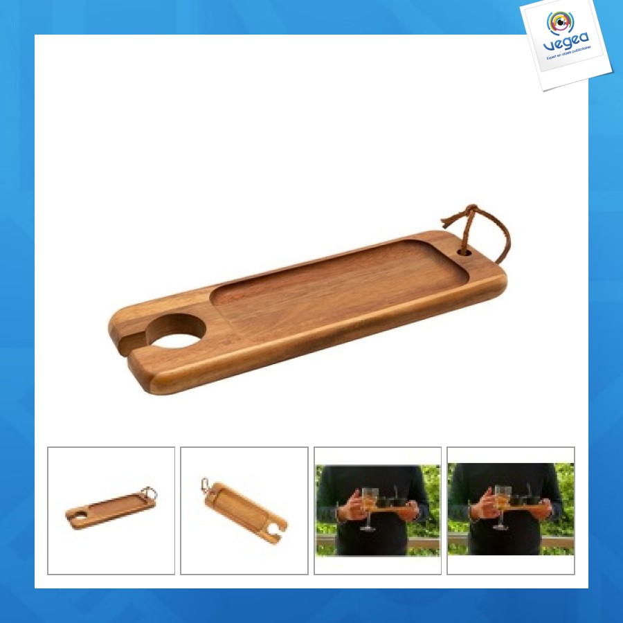 Individual aperitif board with glass holder