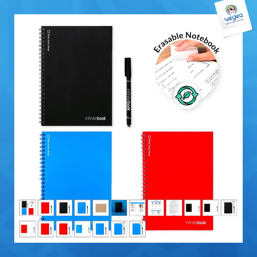 Infinitebook plain a5. infinitebook with soft cover and 15 plain whiteboard pages