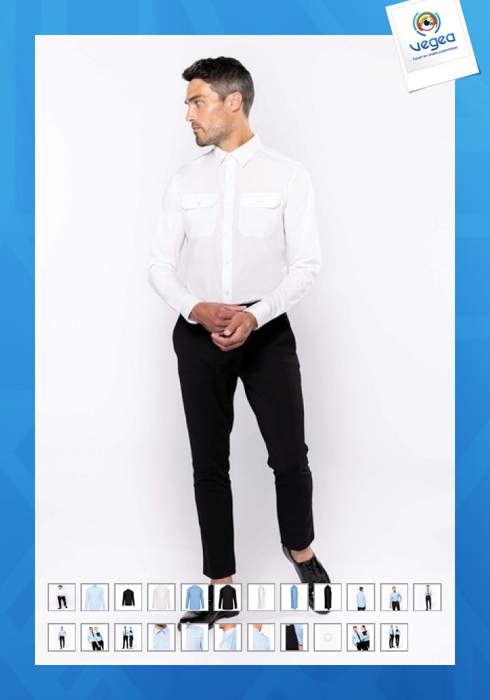 Kariban long sleeve pilot shirt 