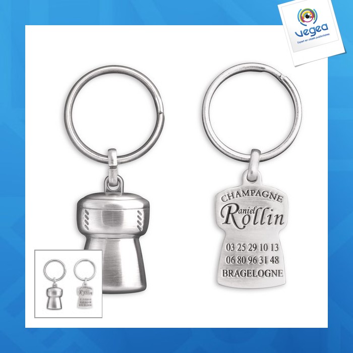 Key ring champagne cork 3d