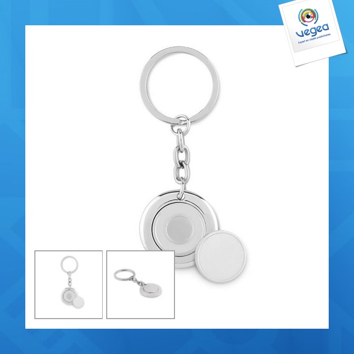 Key ring with magnetic token.