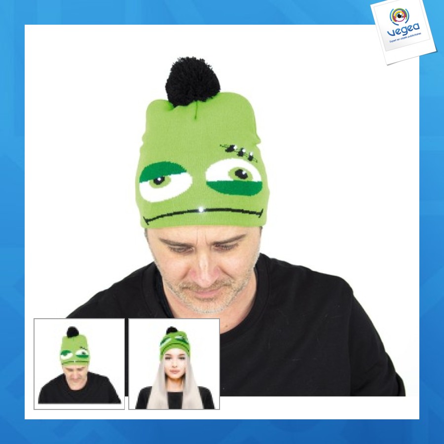 Knitted hat luminous monster