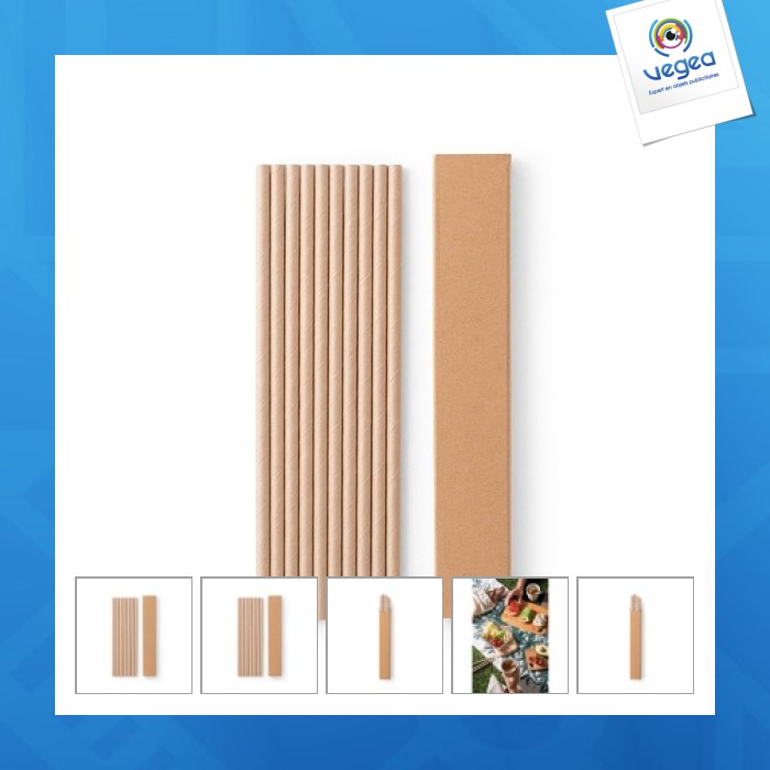 Lamone. set of 10 kraft paper straws 