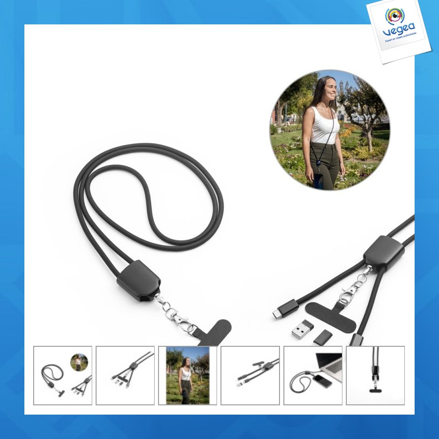 Lanière avec support pour smartphone inclus - zewail