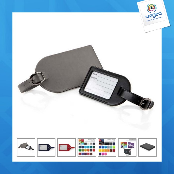 Large flapless luggage tag in pu