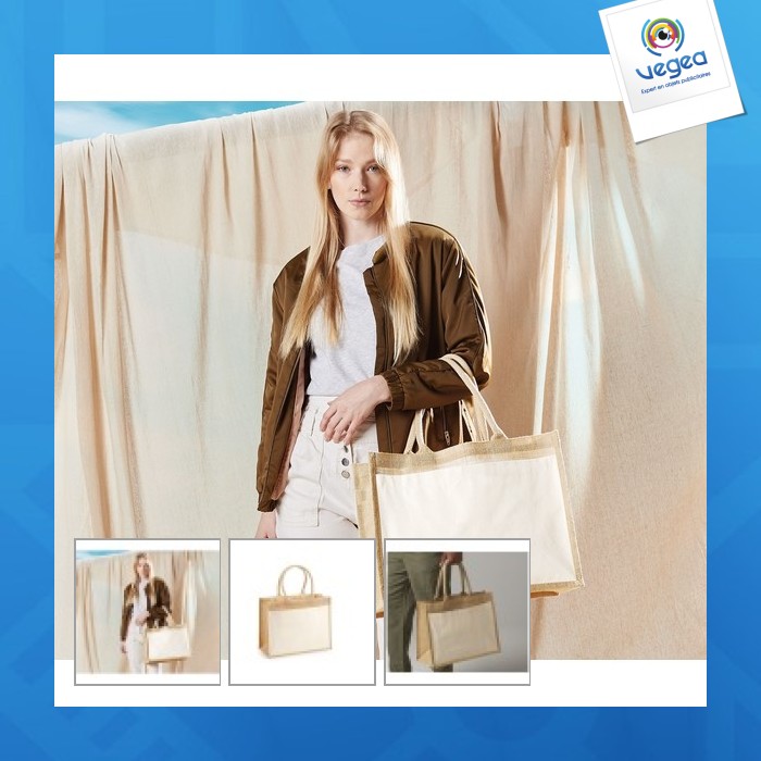 Large jute shopping bag