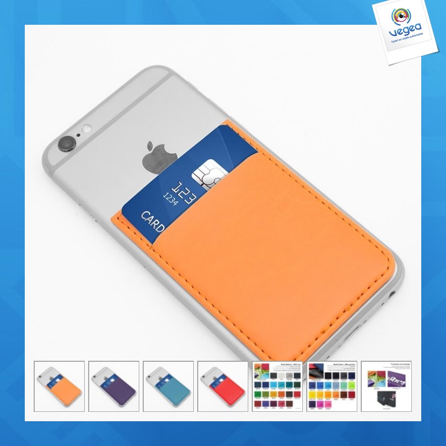 Leather adhesive card holder