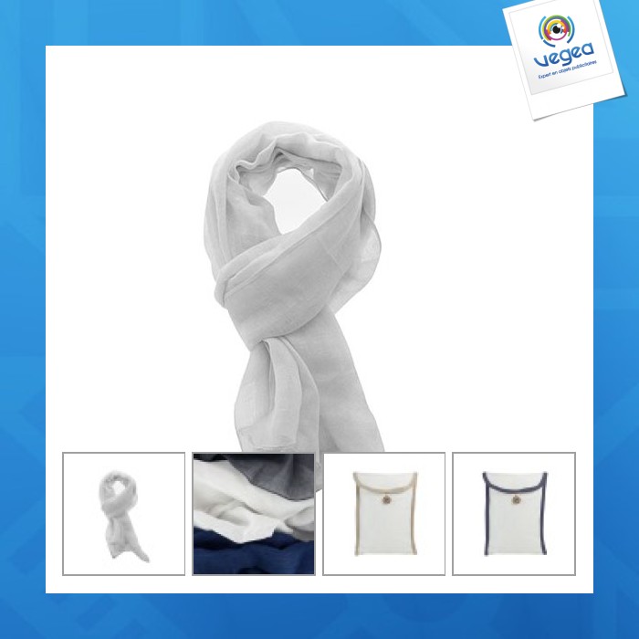 Linen scarf in a cotton pouch