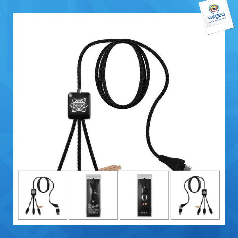 Long 5-in-1 data transfer cable with 3-year guarantee