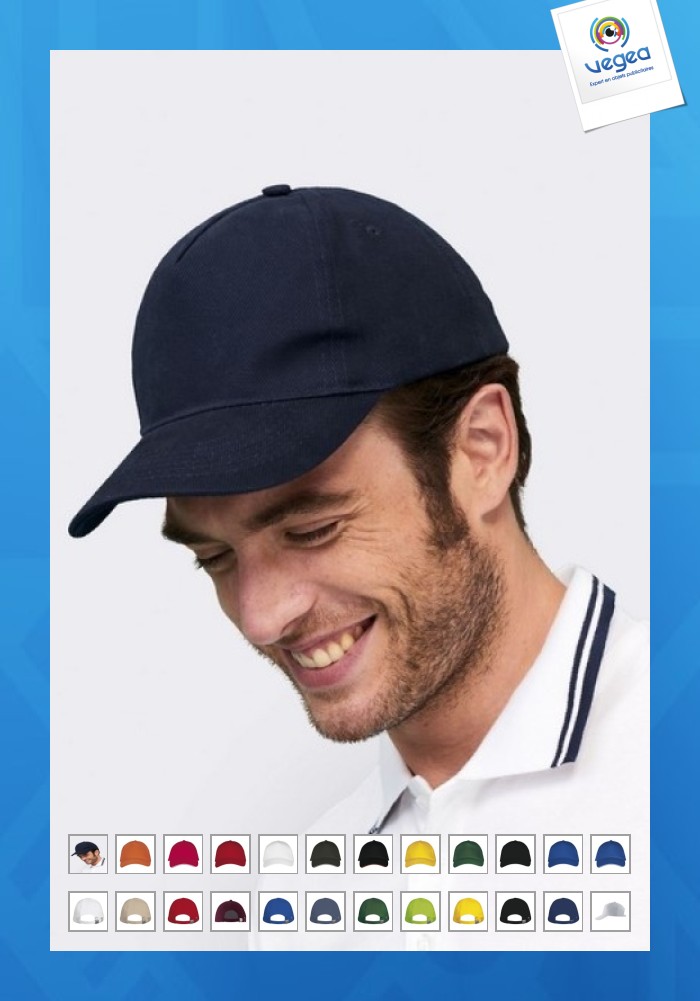 Long beach 5-panel thick cotton cap