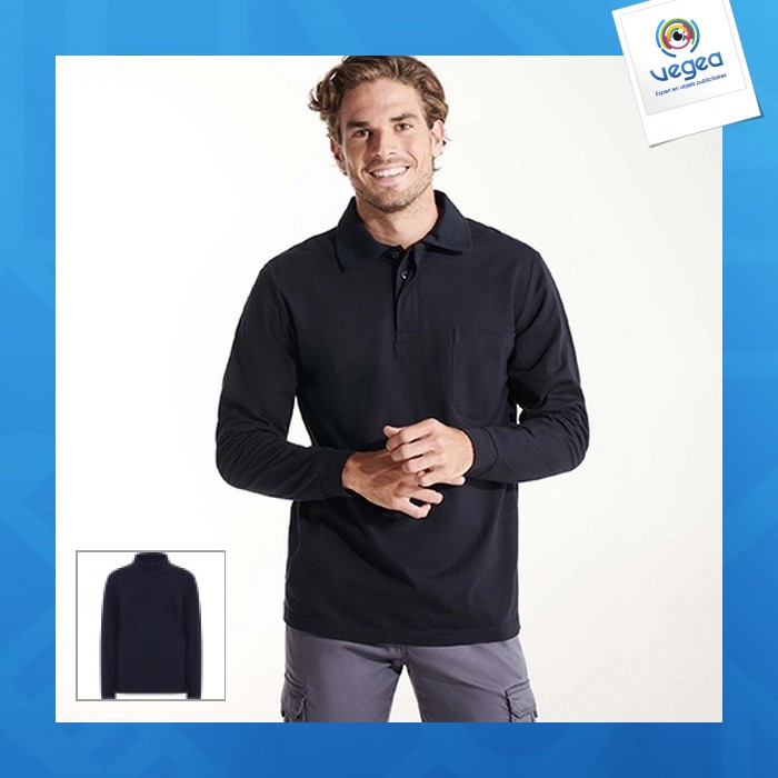 Long-sleeved polo shirt made of flame retardant material santana