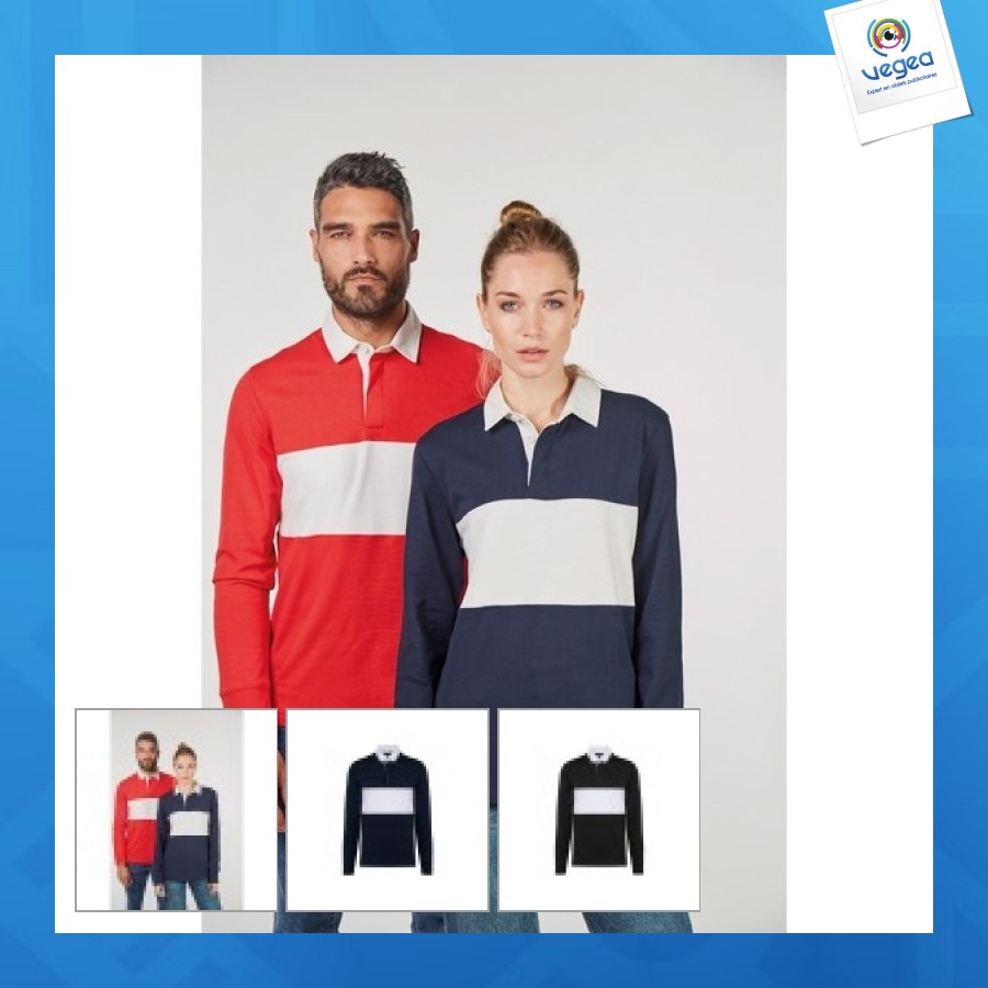 Long-sleeved rugby polo shirt
