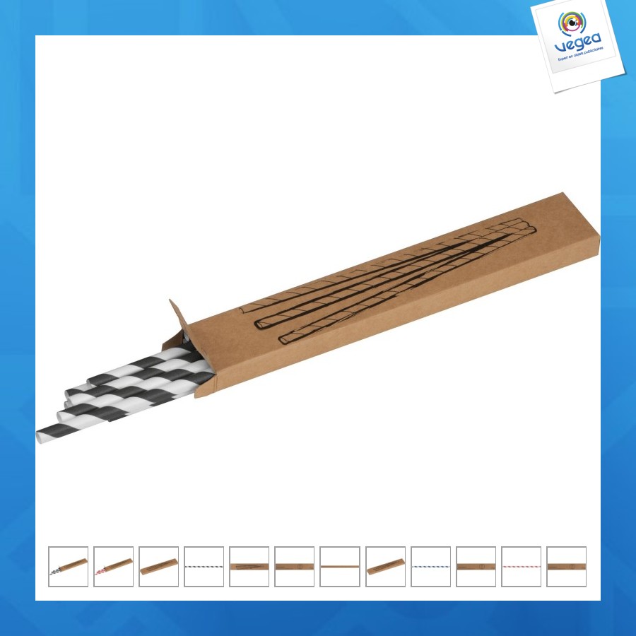 Lot de 10 pailles en papier