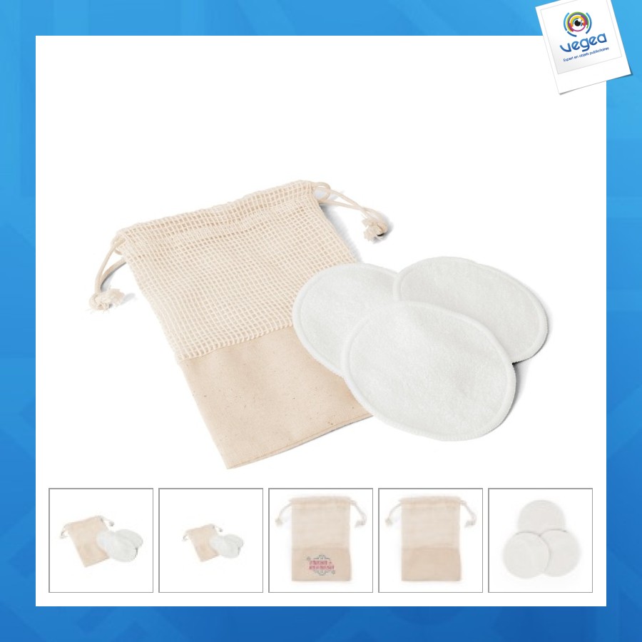 Lot de 3 disques démaquillants lavables et réutilisables