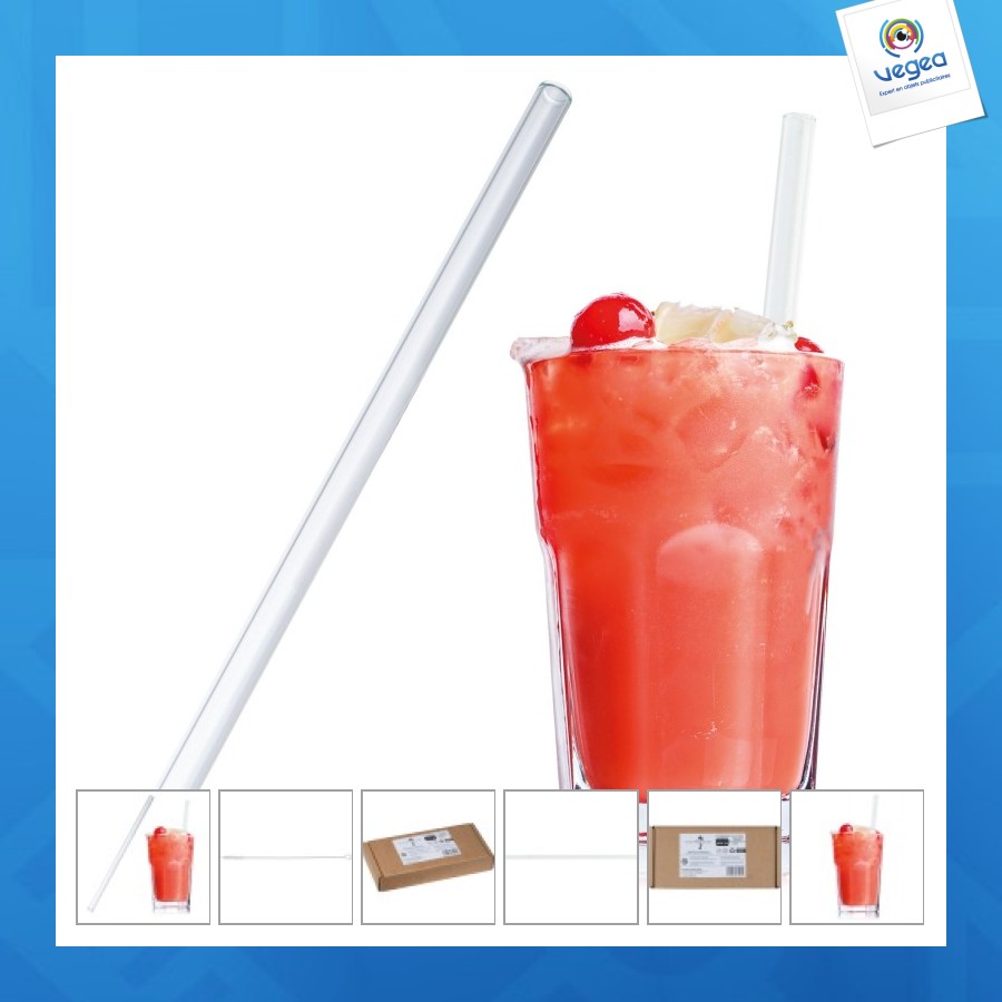 Lot de 50 pailles en verre 20cm