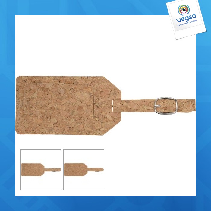 Luggage tag holder in cork
