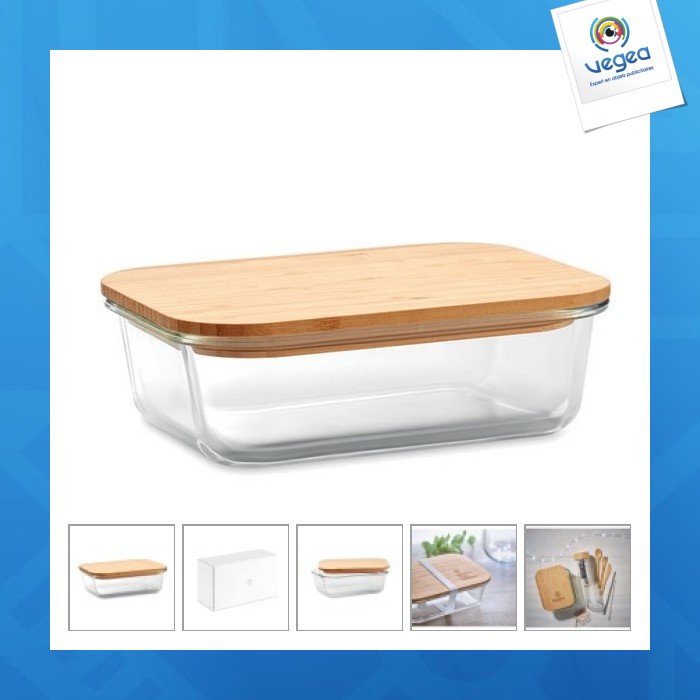 Lunchbox in glass and bamboo