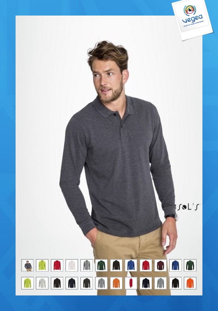 Men's long sleeve pique polo shirt - perfect lsl men - 3xl